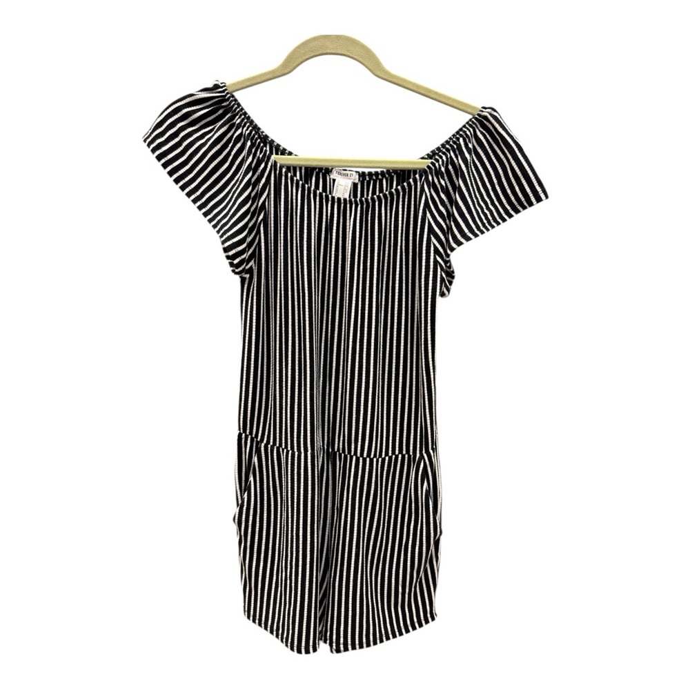 Forever 21 Girls Black and White Striped Romper